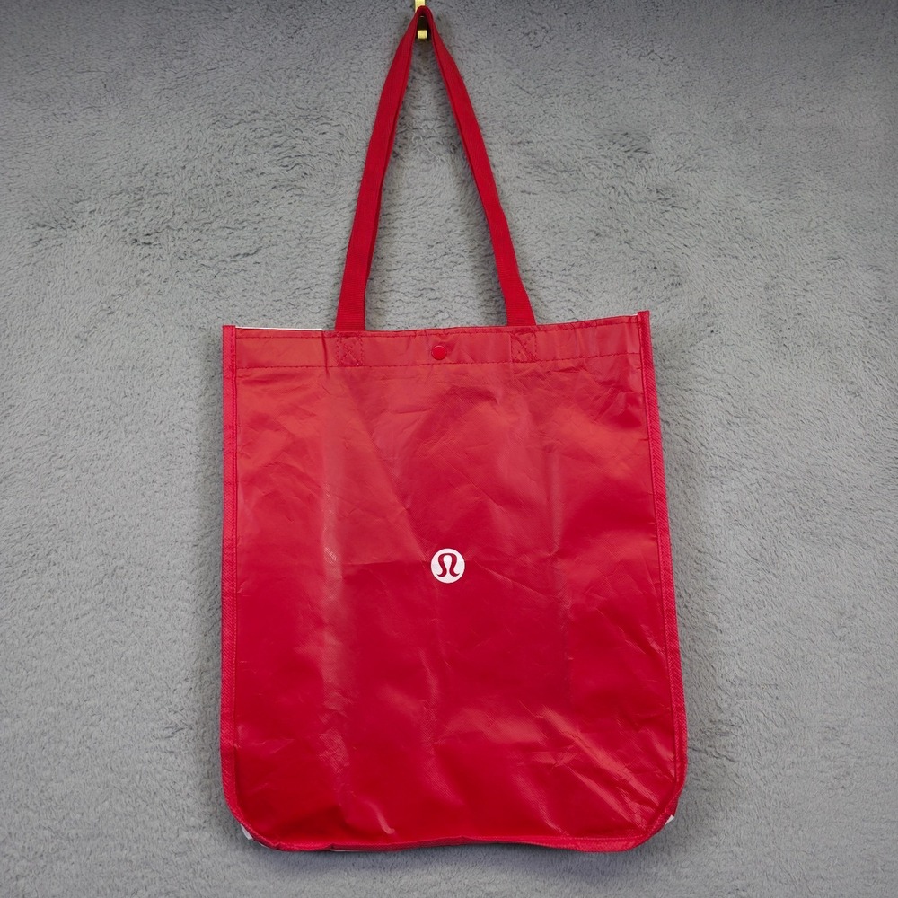 Lululemon Tote Lot of 2 Red White Christmas Holiday Reusable Shopping Gym Yoga - Picture 8 of 16